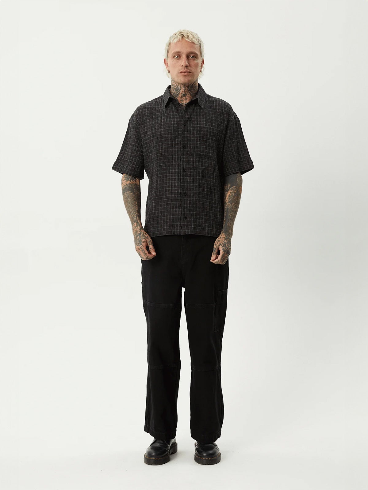 Dusk - Hemp Seersucker Check Shirt | Cosmic