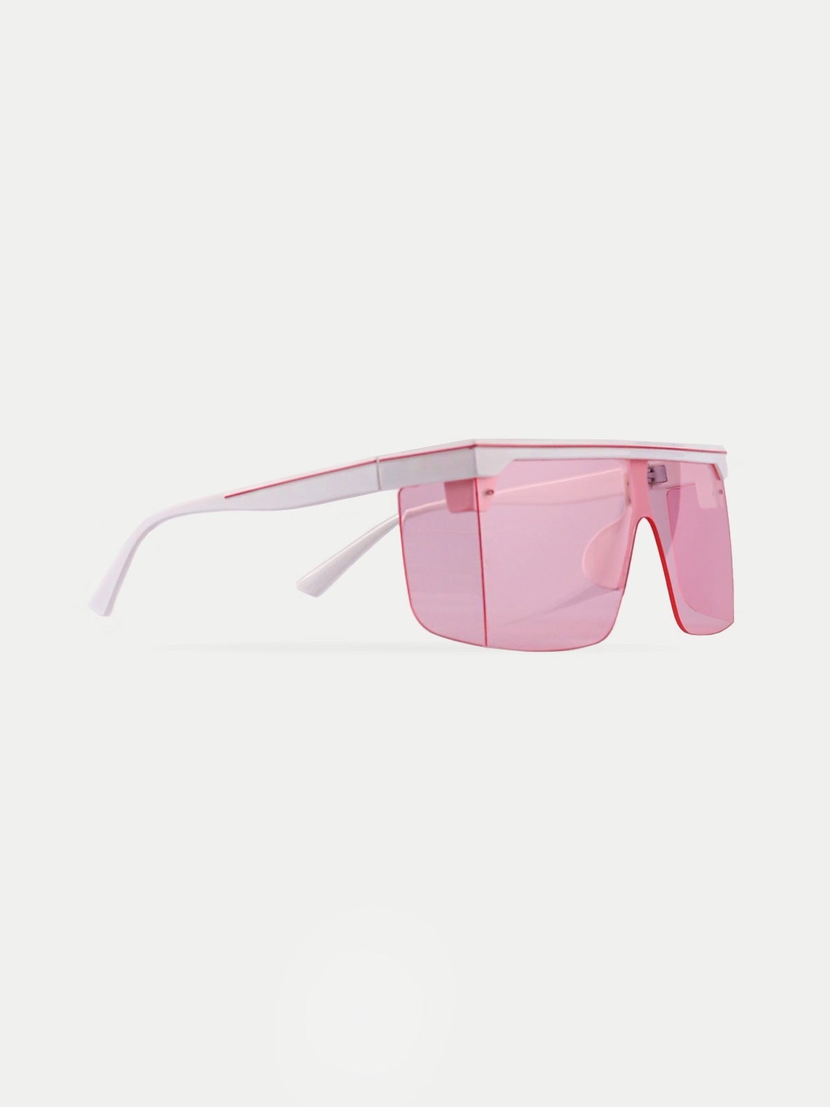 Flat Top Festival Visor Sunglasses White Pink Cosmic