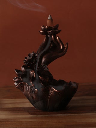 Hand & Lotus Bronze Backflow Holder