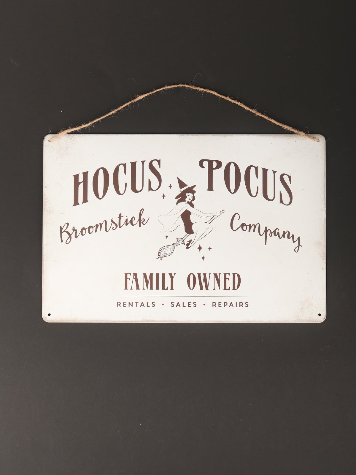 Hocus Pocus Broomstick Company Metal Sign Cosmic