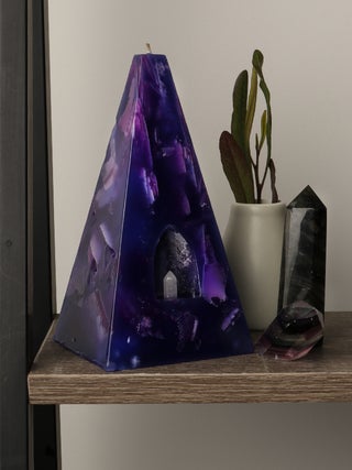 Large Pyramid Crystal Candle