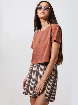 Mimi Stripe - A Line Mini Skirt