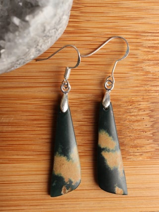 NZ Made, NZ Stone Hook Earrings - 2