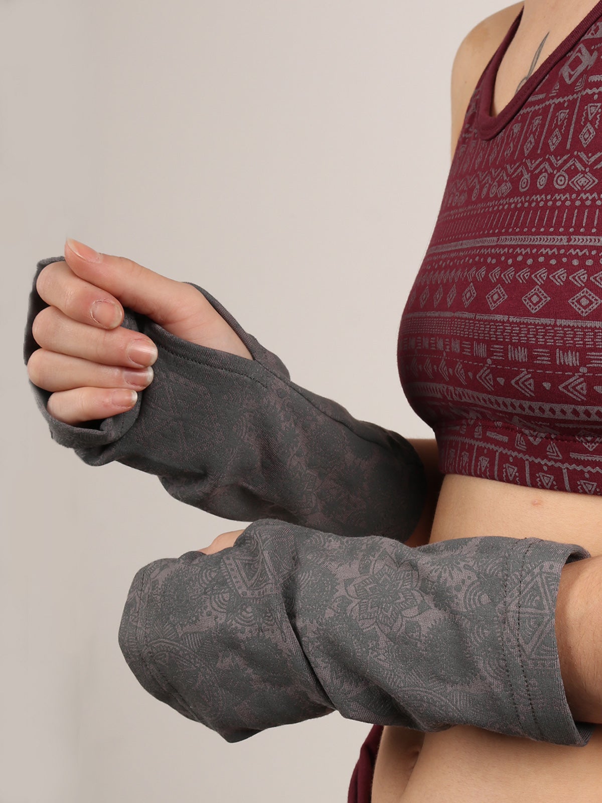 Organic Cotton Fleece Arm Warmers Cosmic
