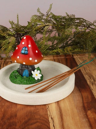 Red Toadstool Incense Cone Holder