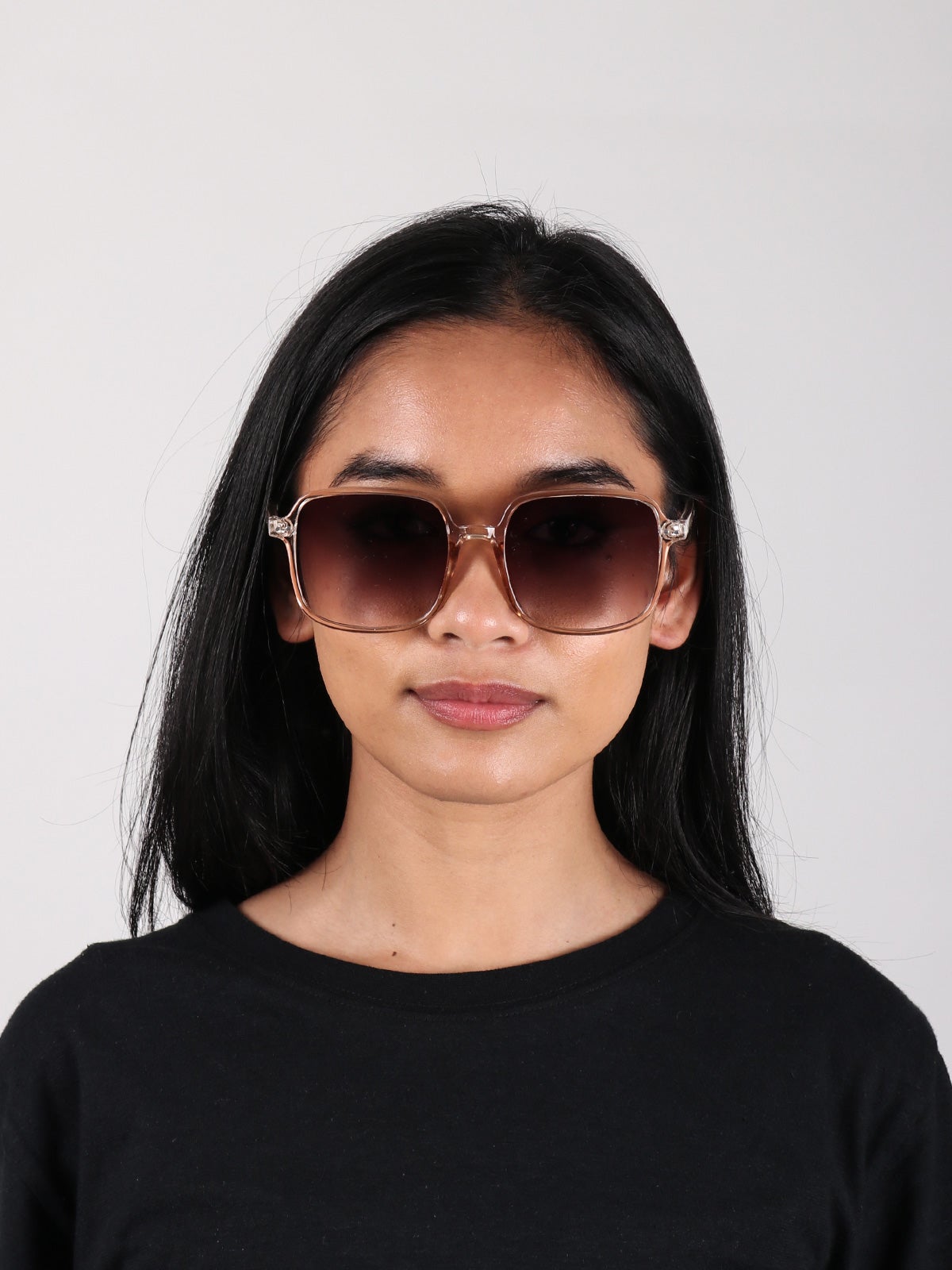Retro Square Oversized Sunglasses Champagne Cosmic