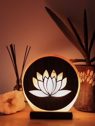 Salt Lamp Wood Sheet Lotus