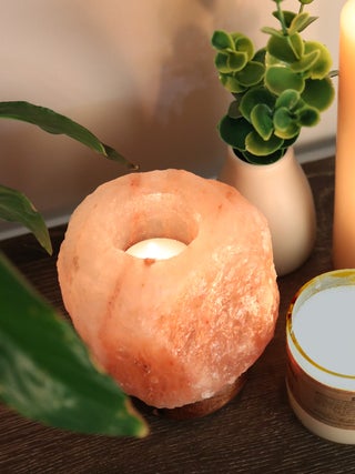 Salt Tea Light Wooden Base