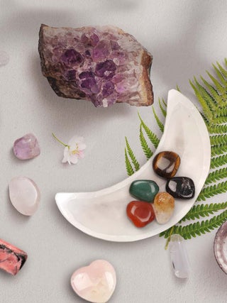 Selenite Crystal Moon Dish