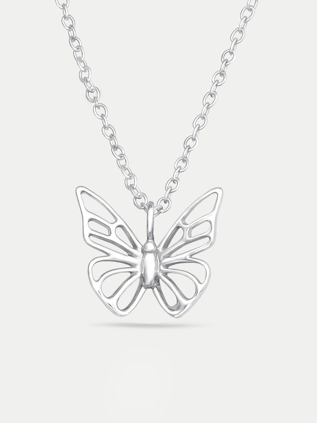 Sterling Silver Butterfly Pendant Necklace Cosmic