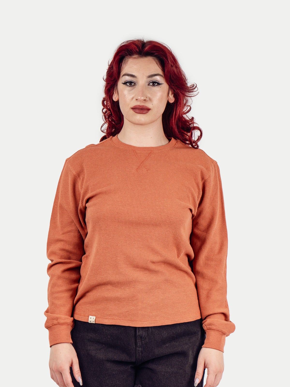 Unisex Organic Hemp Waffle L/s Tee - Clay | Cosmic