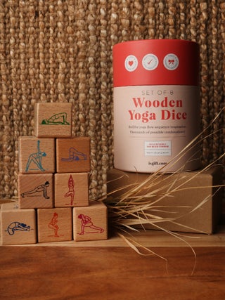 Wooden Yoga Dice Set of 8